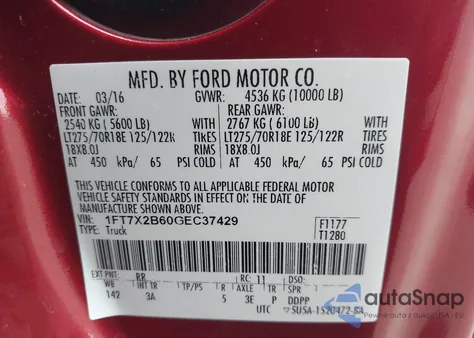 2016 Ford F-250 Xlt z USA, uszkodzony, nr VIN 1FT7X2B60GEC37429